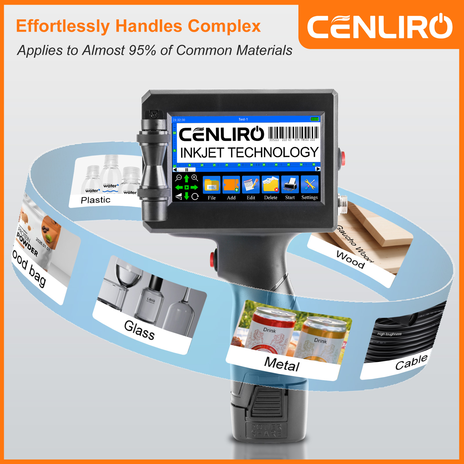Commercial Book Printing Machines - CENLIRO 12.7/25.4mm El Tipi Mürekkep Püskürtmeli