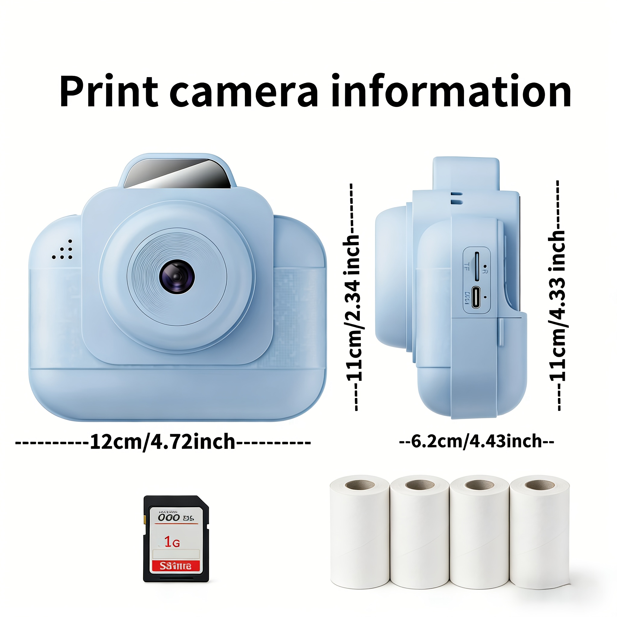 Thermal Printer - Şarj edilebilir pil ve 4 rulo